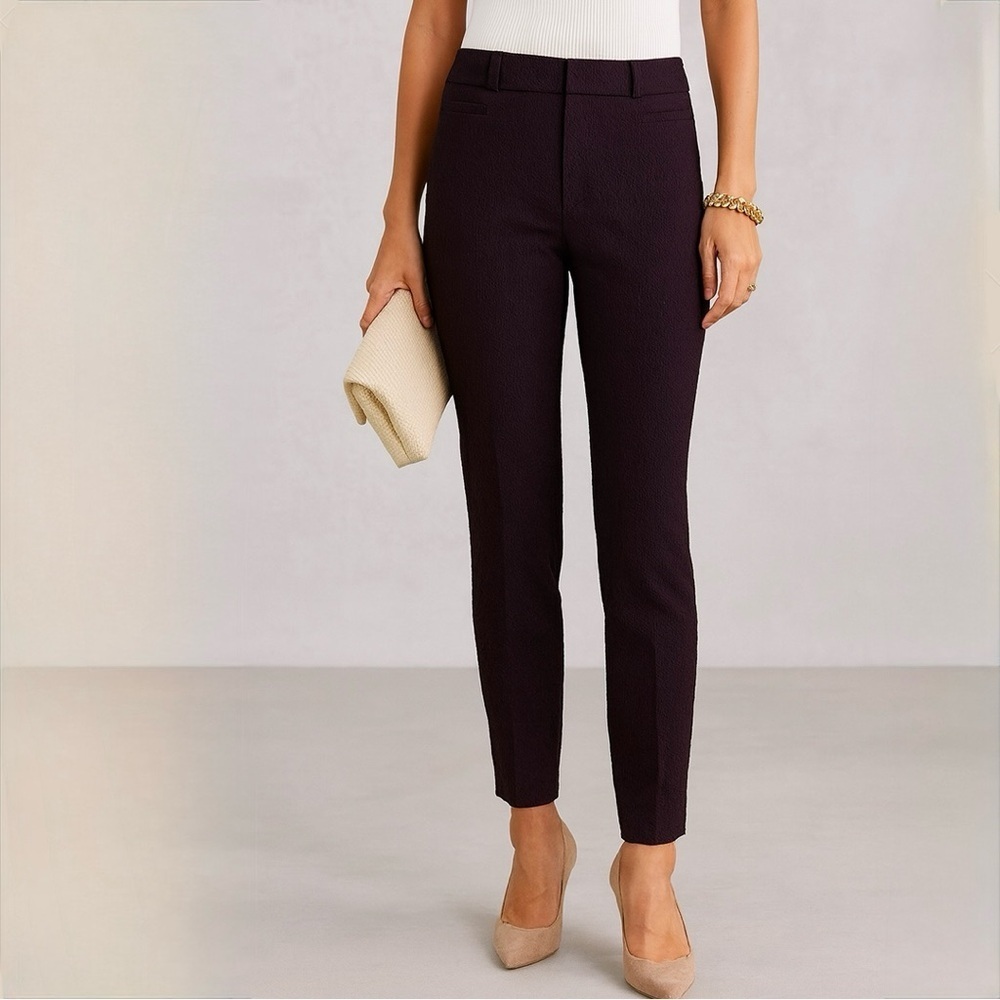 Banana Republic Sloan fit dark purple textured slim ankle pant ❤️